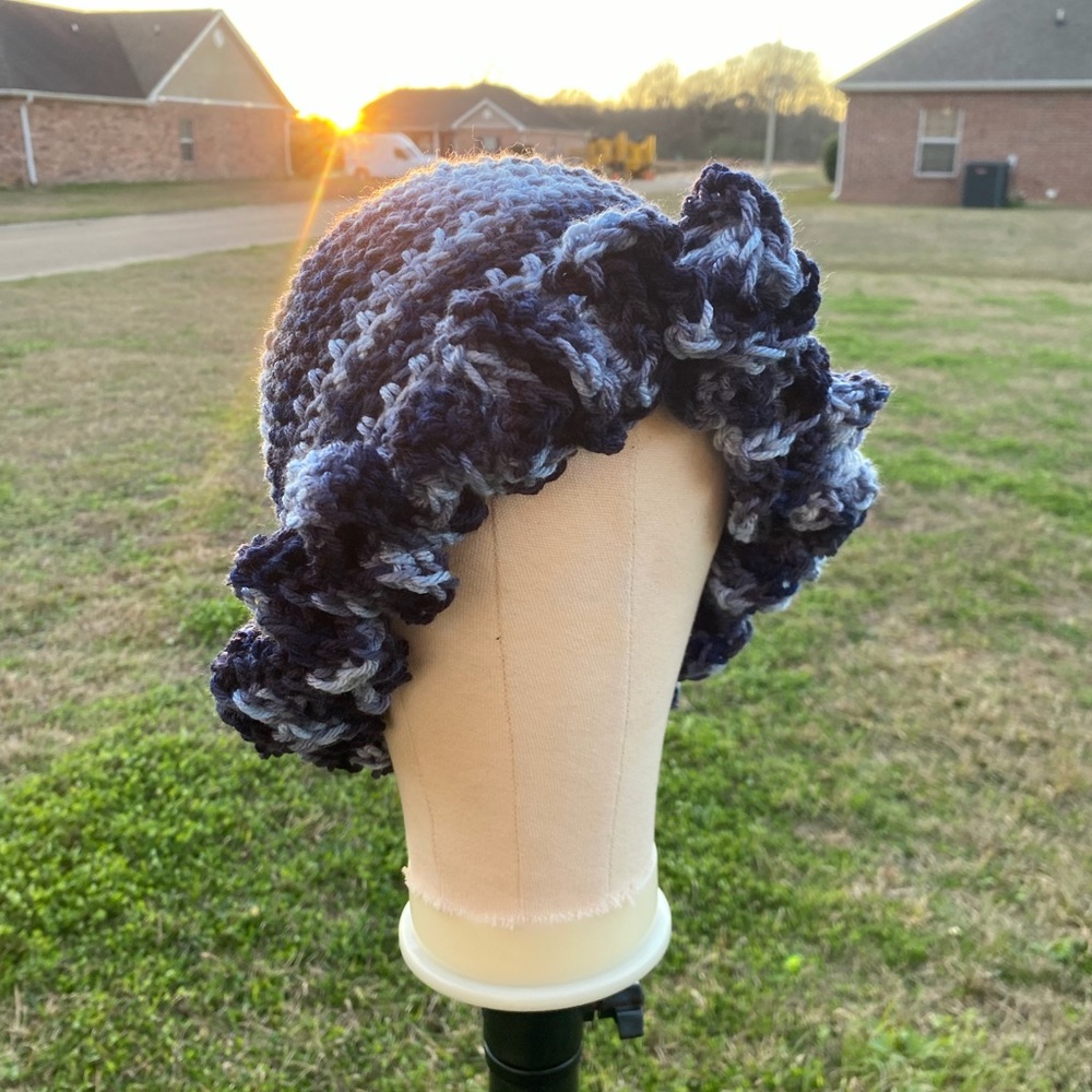 Blue Ruffled Women's Hat